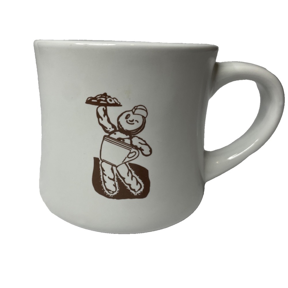 Vintage Dunkin' Donuts Diner Style Heavy Coffee Mug • Dunkie Man Mascot Logo